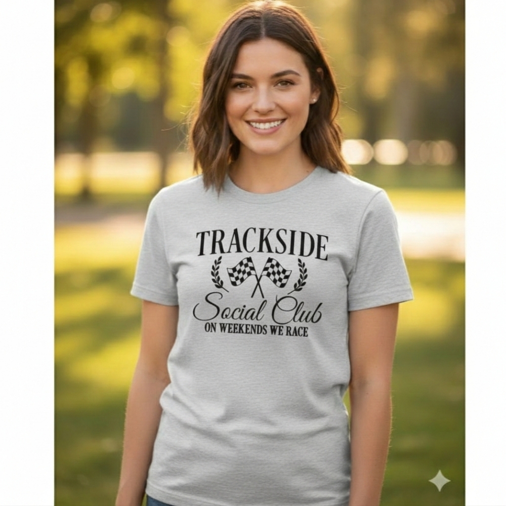 Racing shirt cute Trackside Social Club checkered Flag